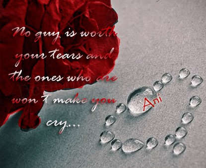 No guy is worth ur tears...