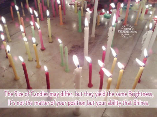 The size of candles may differ
