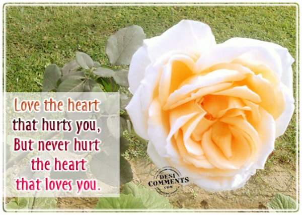 Never hurt the heart that loves you