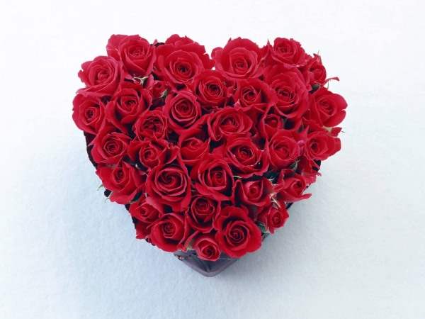 Heart Made With Red Roses