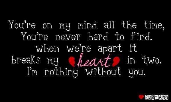 I'm nothing without you