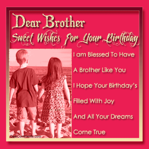 Animated Wallpaper on Dear Brother Sweet Wishes For Your Birthday   Desicomments Com
