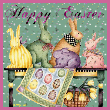 Flashy happy easter graphic.