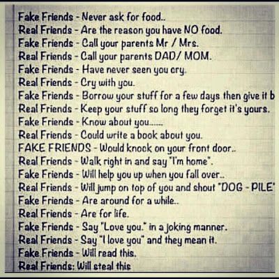 Difference between fake and real friends