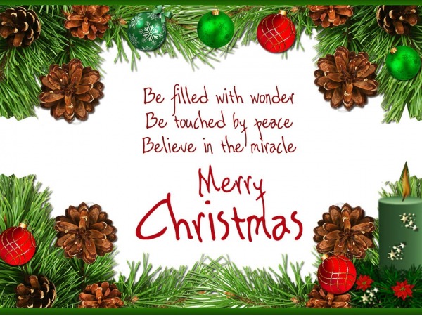 Be filled with wonder, Merry Christmas