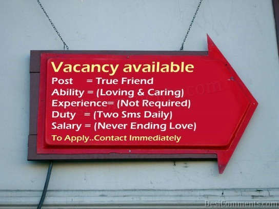 Vacancy Available