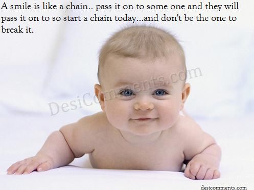 Smiling baby. HTML Code for Orkut, Myspace, Hi5, Tagged, Friendster: