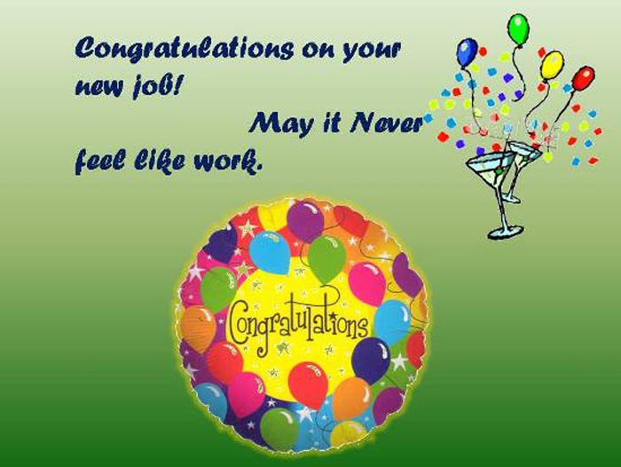 Congratulation with your new job
