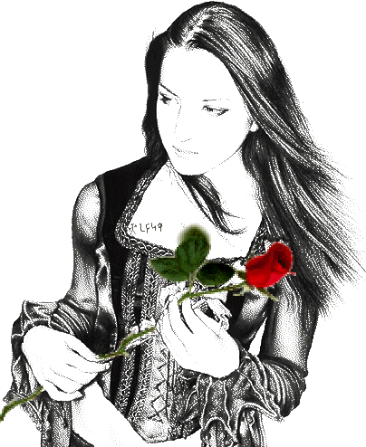 Beautiful girl with a red rose