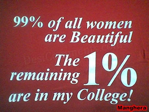 99% of all women are beautiful