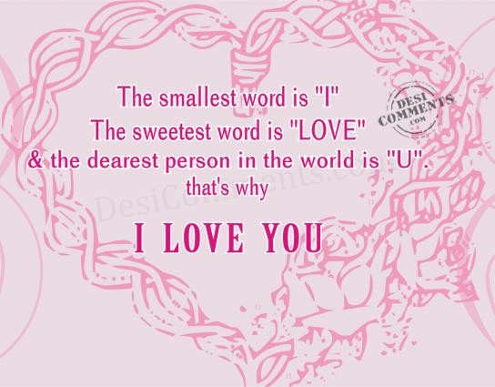 The Sweetest word is Love
