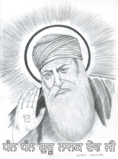 Guru Nanak Dev Ji drawing easy for beginners / Guru Parv celebrating drawing  - YouTube
