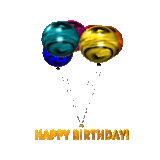 Happy Birthday Glitter With Balloons