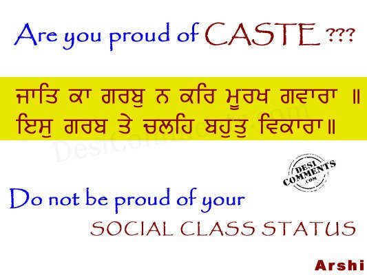Do not be proud of ur social class status