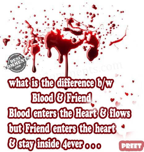 Difference between blood & friendship - DesiComments.com