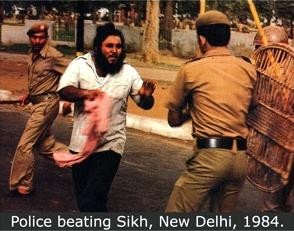 Police Beating Sikh, New Delhi, 1984