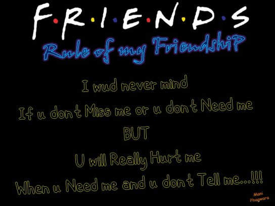 Rule of my friendship