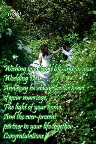 Wishing you God’s blessing on your wedding day…