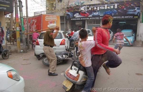 Holi with Punjab Police