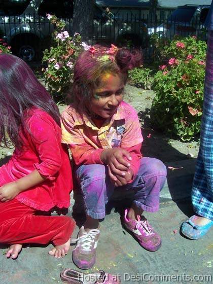 Sikh Kid Playing Holi