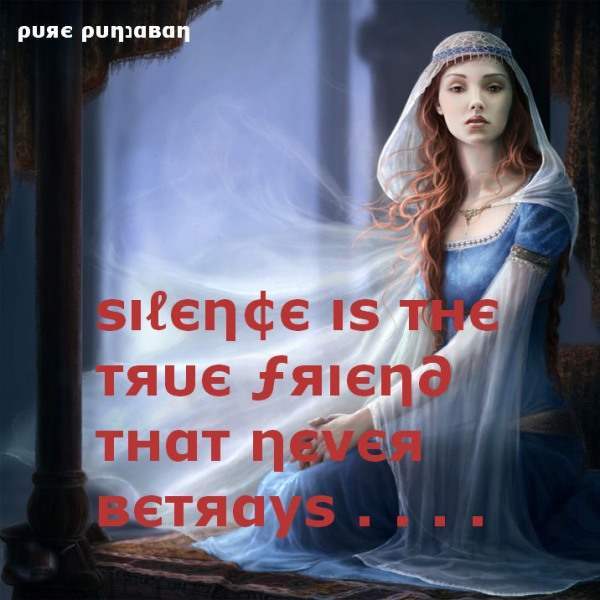 Silence is the true friend that never betrays...