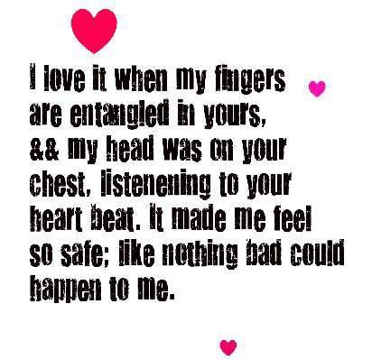 I love it when my fingers are entangled in yours…