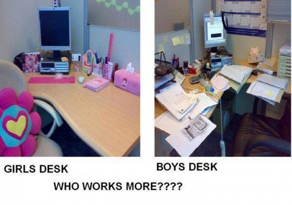 A girl’s desk & a boy’s desk