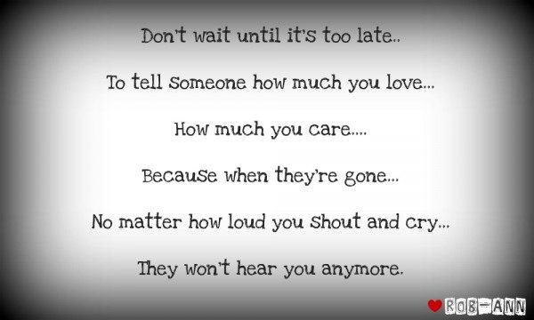 Don't wait until it's too late