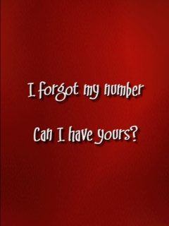I forgot my number, Can I have yours?