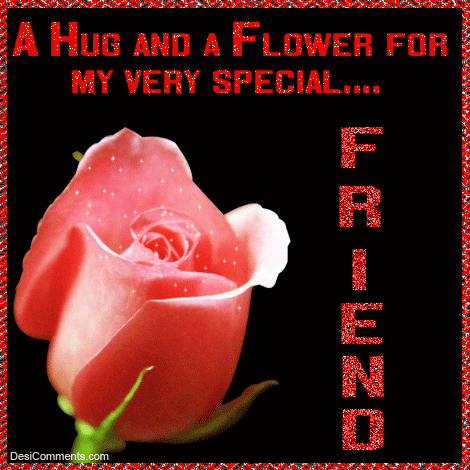 A Hug And A Flower For My Very Special Friend