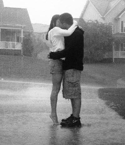 Kissing in the rain