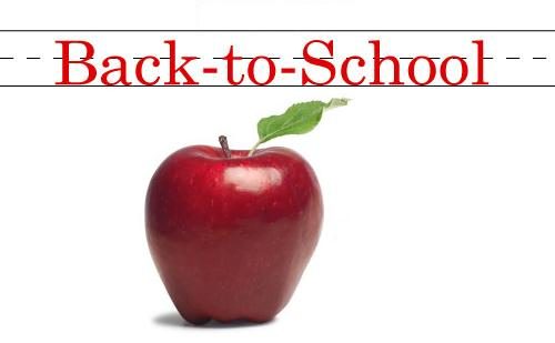 Back to school with red apple