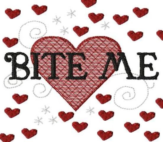 Bite me heart graphic