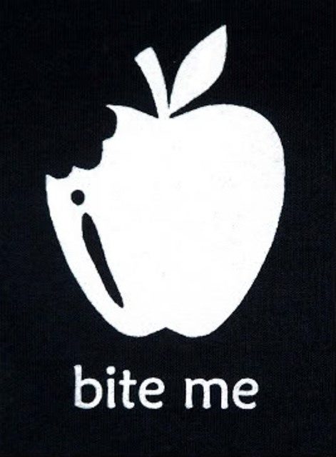 Bite white apple