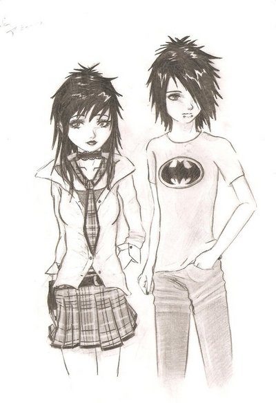 Emo couple sketch