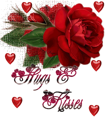 Beautiful Red Rose – Hugs & kisses graphic - DesiComments.com