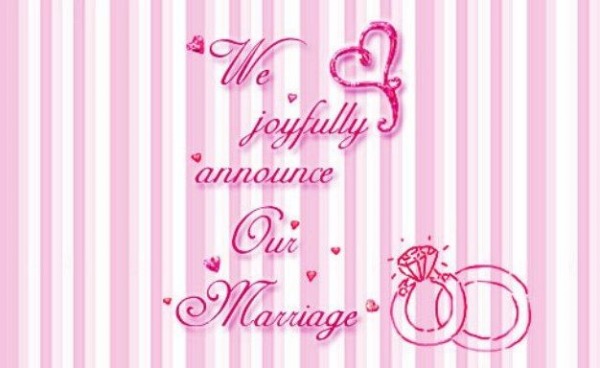 We joyfully our marriage