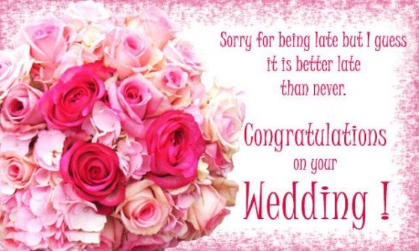 Congratulation on your wedding!