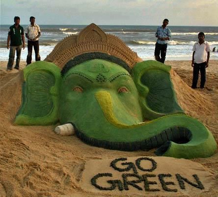 Sand Statue Of Shri Ganesh Ji