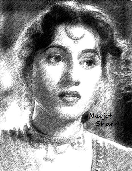 Pencil sketch  fanart  Madhubala Fan Art 5697109  Fanpop