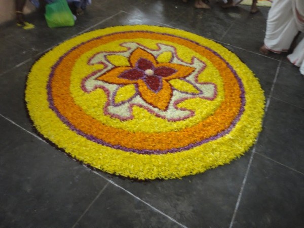 Rangoli Of Flowers Petals