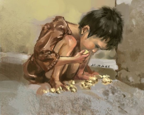Hungry Child Painting