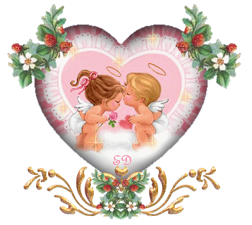 Romantic Angels Couple in Heart