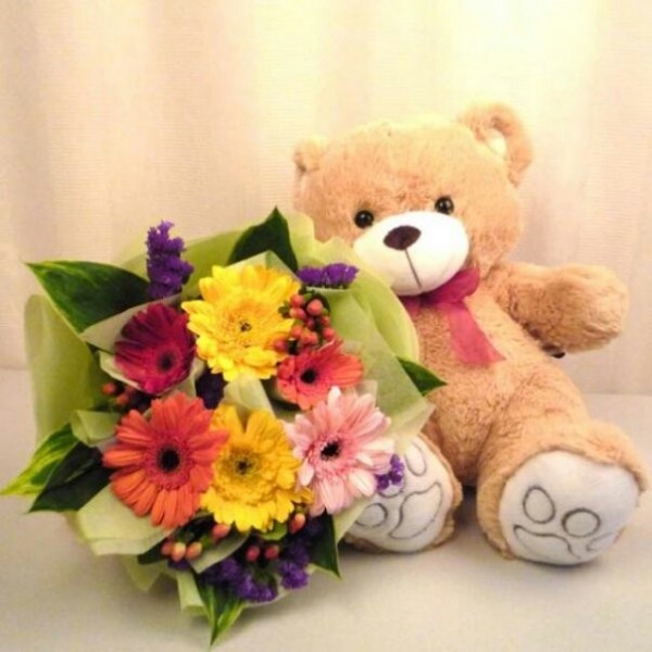 Bear With Flowers