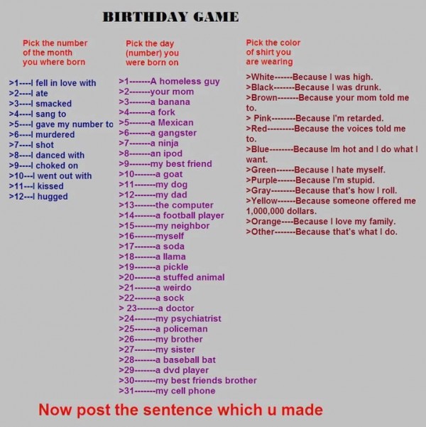 Funny Birthday Game