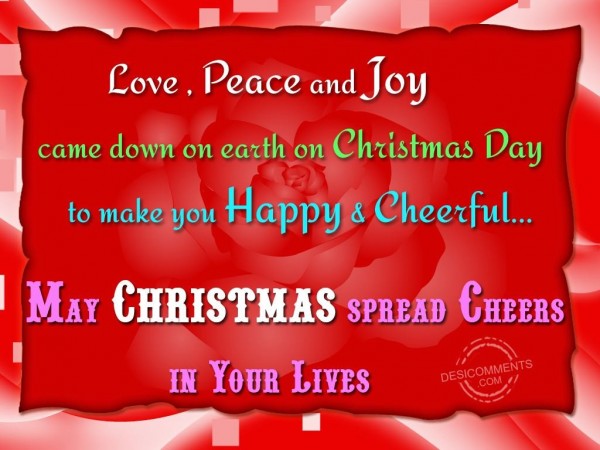 May Christmas spread cheers in your lives...