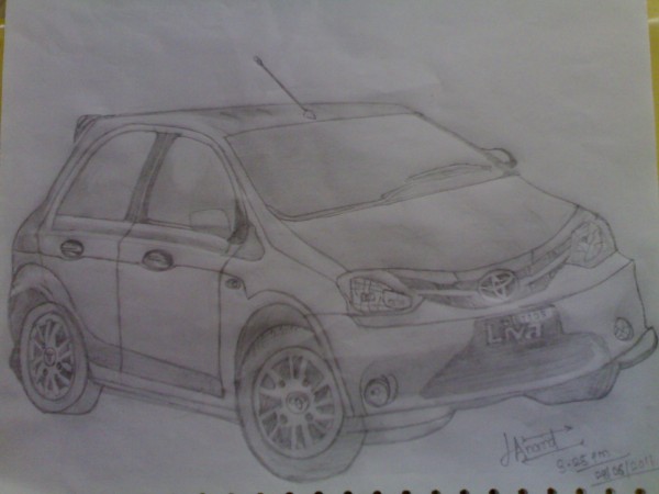 Sketch Of Etios Liva Car