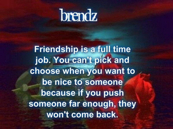 Friendship Is A Full Time Job