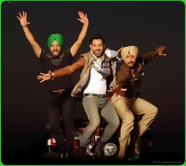 Gurpreet Ghuggi, Gippy Grewal and Harbhajan Bhajji