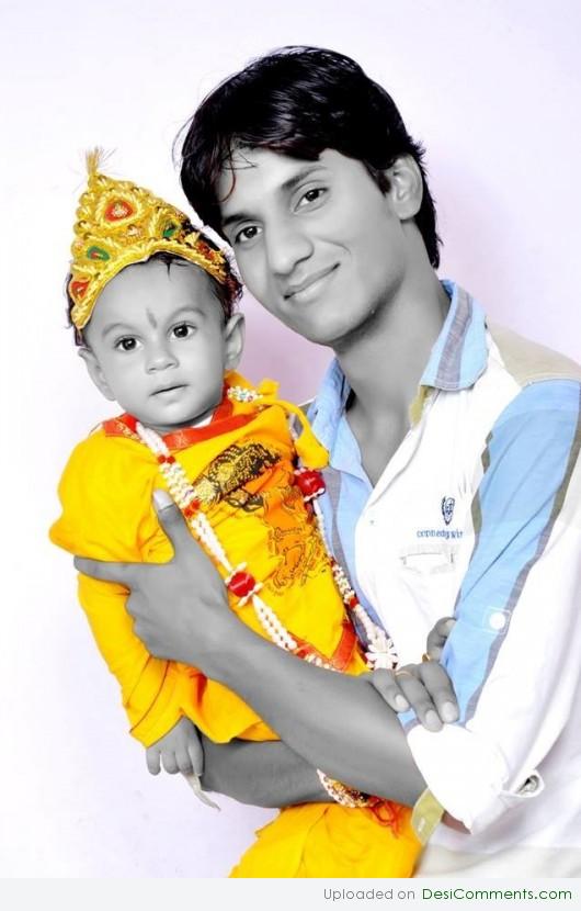 Subhash verma with a baby
